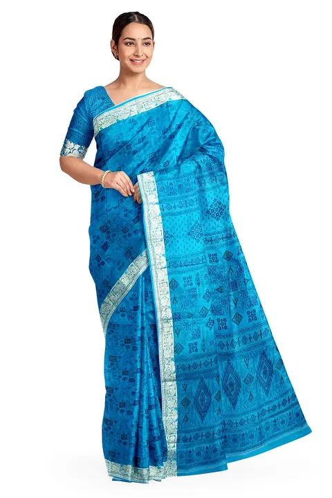 Royal blue silk saree