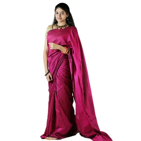 Magenta silk saree